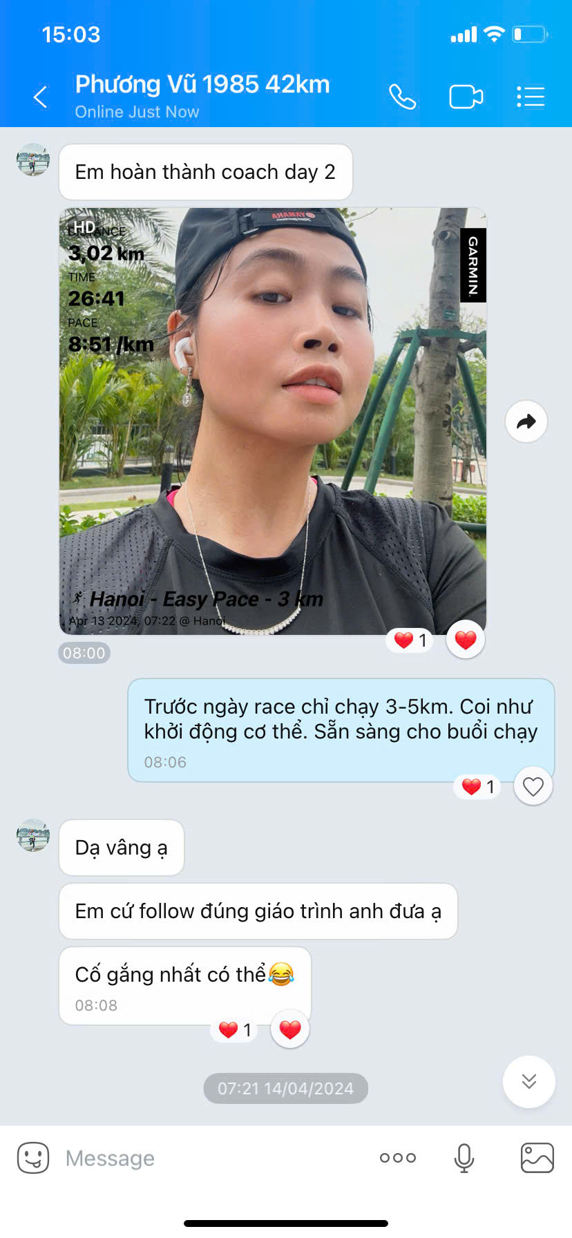 Học viên Phương follow giáo trình và tiến bộ